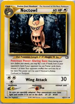 Noctowl 42/111 Uncommon Neo Genesis Pokemon Unlimited Lightly Played - Image 1