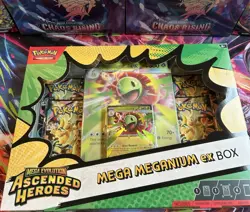 Pokemon Mega Meganium ex Box Chaos Rising & Ascended Heroes Trainer Boxes Lot - Image 1