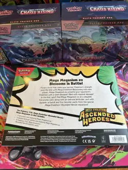 Pokemon Mega Meganium ex Box Chaos Rising & Ascended Heroes Trainer Boxes Lot - Image 2
