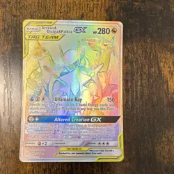 Pokemon Arceus & Dialga & Palkia GX TAG TEAM 258/236 Secret Rare Full Art Holo - Image 1