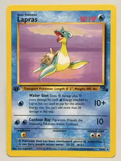 Pokemon Fossil 1st Edition Lapras Non-Holo #25/62 - Ungraded - Near-Mint/Mint - Image 1