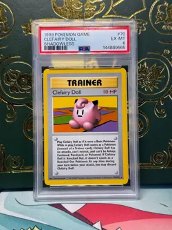 1999 Pokemon CLEFAIRY DOLL Base Set Shadowless 70/102 PSA 6 - Image 1