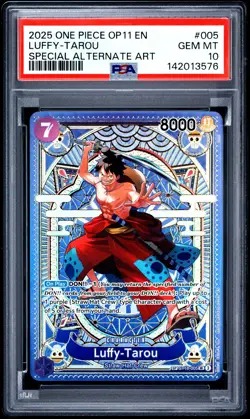 Luffy-Tarou PSA10 2025 One Piece Op11-Fist Divine Speed Special Alt Art #005 - Image 1