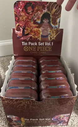 LOT OF 35 One Piece Card Game Tin Pack Set Vol.1 English TS-01 (SEALED TINS) - Image 1