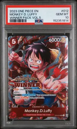 2023 MONKEY D. LUFFY TREASURE CRUISE STAMP WINNER PACK VOL.5 ONE PIECE PSA 10 - Image 1