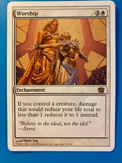 MTG 1x Worship Core Set 8th Edition Modern Magic the Gathering Card x1 NM - Image 1