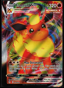 Pokemon Card - Error Miscut Flareon VMAX Evolving Skies 018/203 Ultra Rare - Image 1