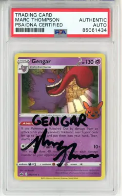 PSA Signed Marc Thompson Gengar 057/198 Holo Trick or Trade Pokemon Card - Image 1