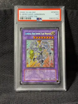 2006 Yu-Gi-Oh! Elemental Hero Shining Flare Wingman CT03 Secret Rare PSA 7 - Image 1