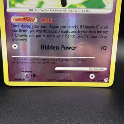 2007 Pokemon, Diamond & Pearl, #67/130 Unown C Lv. 18, Reverse Holo Uncommon - Image 3