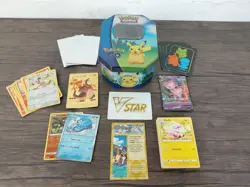 Pokemon Card Bundle | 20+ Cards Inc 2 1 Gold Rare, Mew V, And Some Holos #234 - Image 1