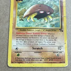 Pokemon Kabuto Fossil Wizards of the Coast promo “W” stamped english HP/Damage - Image 3