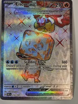 Eiscue ex 210/197 Full Art S&V Obsidian Flames NM Pokemon TCG Illustration - Image 1