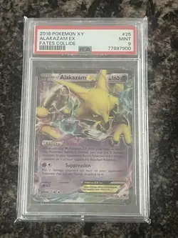 2016 Pokemon Alakazam EX 25/124 Holo Ultra Rare Fates Collide PSA 9 English - Image 1