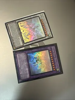 Yugioh Ghost Rare Crystal Clear Wing Synchro Dragon & Dragon Knight Draco-Equist - Image 1