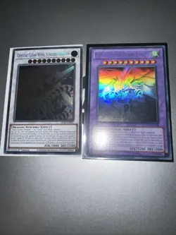 Yugioh Ghost Rare Crystal Clear Wing Synchro Dragon & Dragon Knight Draco-Equist - Image 2
