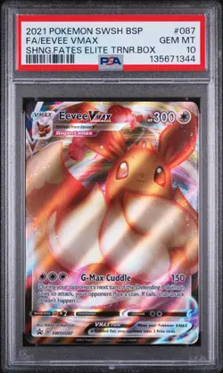 2021 POKEMON SWSH BLACK STAR PROMO #087 FULL ART/EEVEE VMAX PSA 10 - Image 1