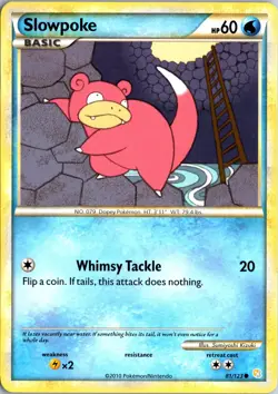 Slowpoke 81/123 Common HeartGold & SoulSilver Pokemon Near Mint - Image 1