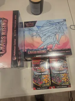 LOT OF 2x Chaos Rising Pokemon Center ETB 2x Booster Bundles IN HAND - Image 1
