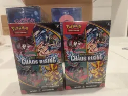 LOT OF 2x Chaos Rising Pokemon Center ETB 2x Booster Bundles IN HAND - Image 5