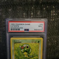 1999 POKEMON BASE SET SHADOWLESS #45 CATERPIE PSA 9 - Image 2