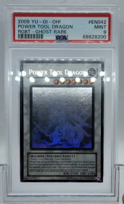 YUGIOH RGBT-EN042 POWER TOOL DRAGON GHOST RARE HOLO FOIL PSA 9 MINT #68828200 - Image 3