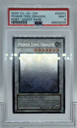 YUGIOH RGBT-EN042 POWER TOOL DRAGON GHOST RARE HOLO FOIL PSA 9 MINT #68828200 - Image 4