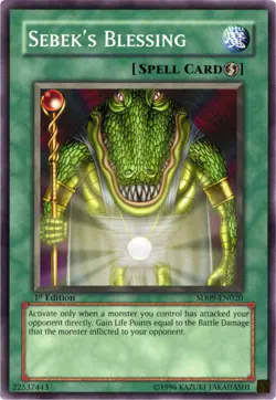 3x Yugioh SD09-EN020 Sebek's Blessing Starter Deck Card - Image 1