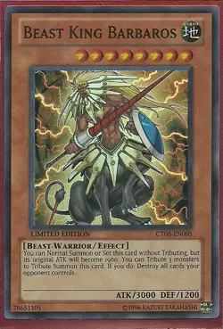 3x Yugioh CT08-EN005 Beast King Barbaros Super Rare Card - Image 1