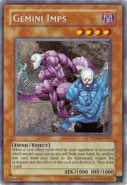 Yugioh PP01-EN005 GEMINI IMPS SECRET RARE CARD NM - Image 1