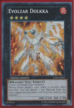 Yugioh CT09-EN001 Evolzar Dolkka Secret Rare Promo Card - Image 1