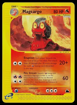 Pokemon Card - Magcargo Skyridge Rare 17/144 Non Holo - Image 1