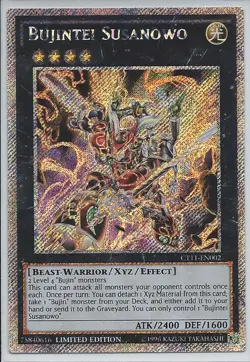 3X YUGIOH CT11-EN002 BUJINTEI SUSANOWO PLATINUM SECRET RARE CARD - Image 1