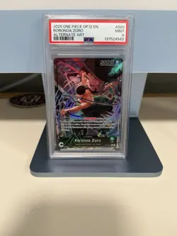2025 ONE PIECE OP12-020 LEGACY OF THE MASTER RORONOA ZORO ALT ART LEADER PSA 9 - Image 1