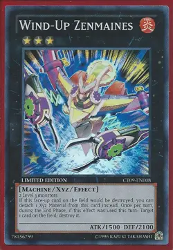 3x Yugioh CT09-EN008 Wind-Up Zenmaines Super Rare Card - Image 1