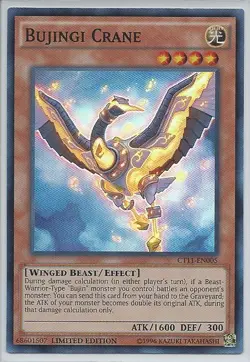3x Yugioh CT11-EN005 Bujingi Crane Super Rare Card - Image 1