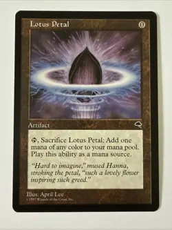 Vintage 1997 MTG Tempest Lotus Petal Card NM - Image 1