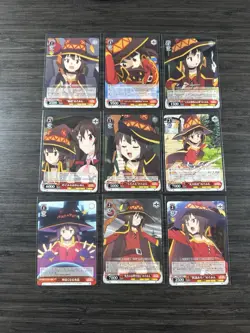 9 Cards Megumin Konosuba Lot Weiss Schwarz C, U, & R All Megumin Cards - Image 1