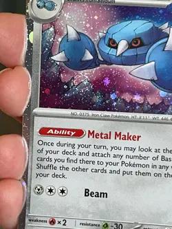 POKEMON METANG 114/162 COMMON COSMOS HOLO WITH SWIRL PLAY! PRIZE PROMO NM CARD - Image 3