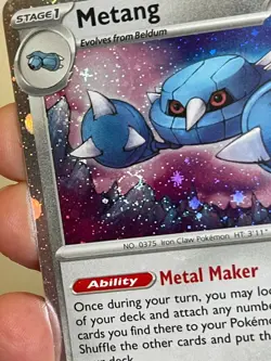 POKEMON METANG 114/162 COMMON COSMOS HOLO WITH SWIRL PLAY! PRIZE PROMO NM CARD - Image 5