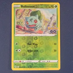 Bulbasaur 001/078 - Pokemon GO - Common Reverse Holo Pokemon Card - LP - Image 1