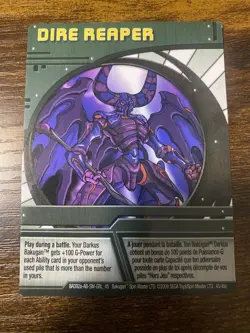 Bakugan Card - Dire Reaper - Green Ability Card - BA392a - 45/48e - 2008 - Image 1