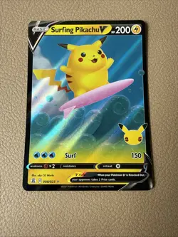 Pokemon Celebration Pikachu Card Lot Of 4. Flying Surfing V VMAX Pikachu Cards - Image 4