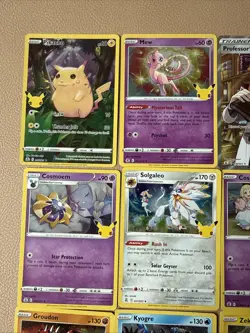 2021 Pokemon Celebrations 17 Card Lot Pikachu Professor Mew - Full Art & Holos - Image 2
