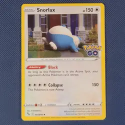 Snorlax 055/078 - Pokemon GO - Rare Holo Pokemon Card - NM - Image 1