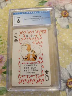 Growlithe Red Back Playing Card Queen of Clubs Pokemon Red Back - Image 1