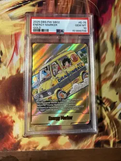 Bandai Dragon Ball Super Card Game FW SB02 Energy Marker Gold Holo PSA 10 E-75 - Image 1