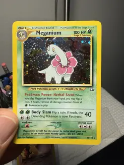 Pokemon TCG Meganium Holo Rare Card 10/111 Neo Genesis Unlimited - Image 1