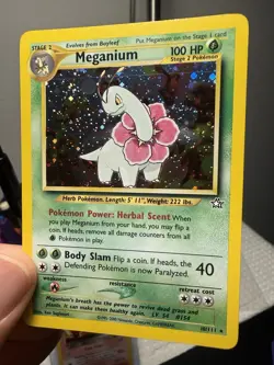 Pokemon TCG Meganium Holo Rare Card 10/111 Neo Genesis Unlimited - Image 3