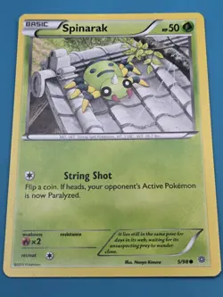 Spinarak 5/98 XY Ancient Origins Regular Pokemon Card LP - Image 1